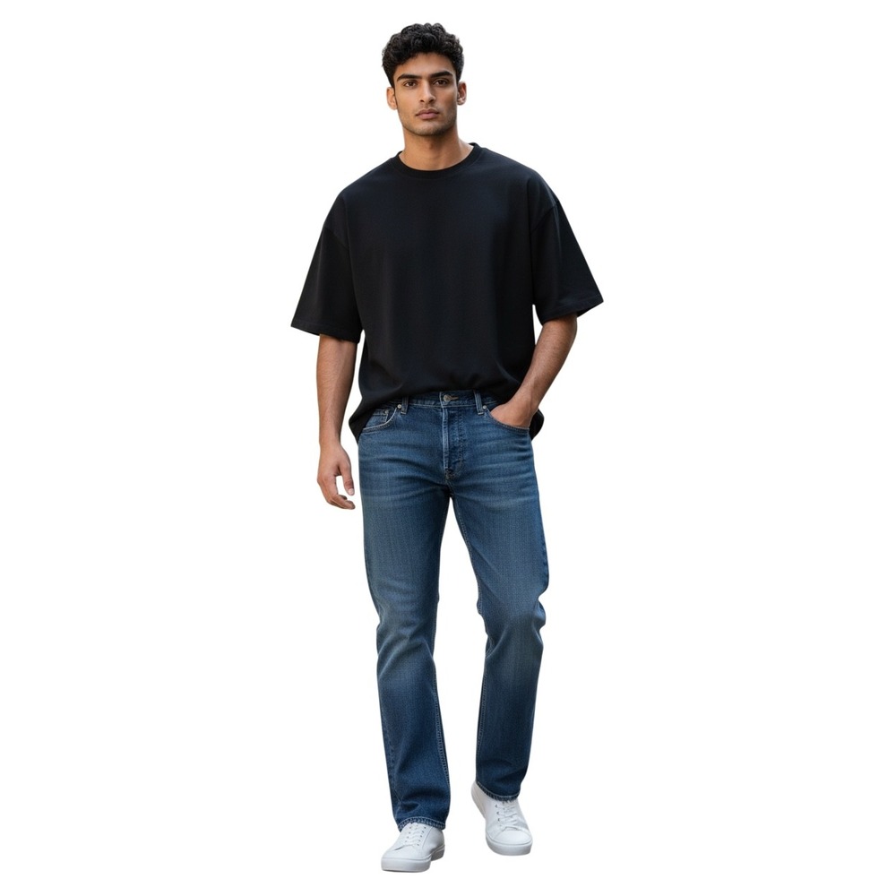 Levi Strauss Co 505 Mens Straight Fit Dark Wash Denim Jeans W38 L34 Western